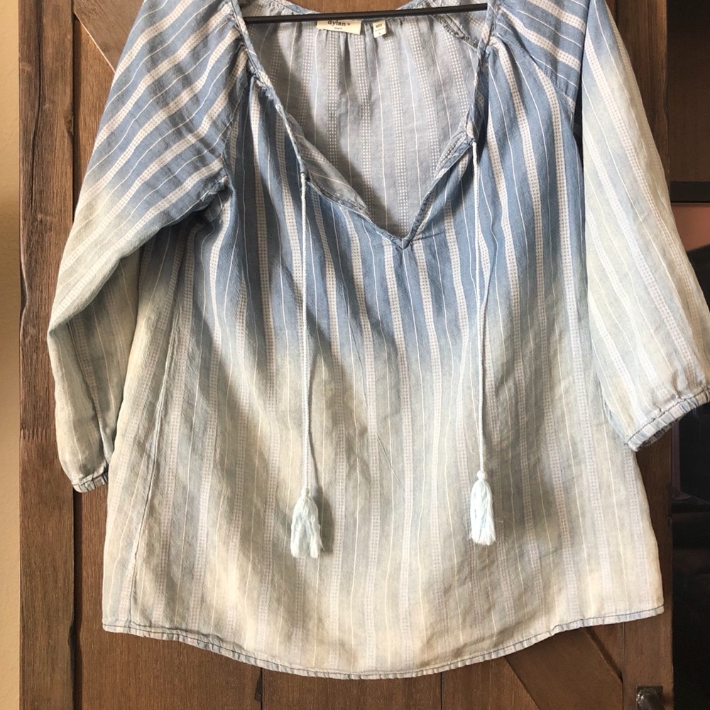 Ombré tie up front shirt
